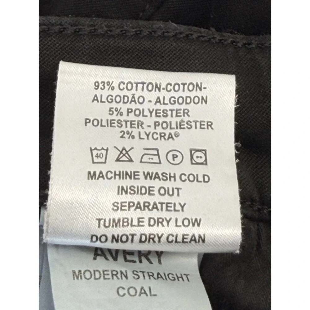 DL 1961 Avery Modern Straight Coal Jeans 38x30